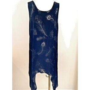 HARARI Silk Blend Velvet Top Tunic Size M/L Black Burnout Oriental Whimsigoth